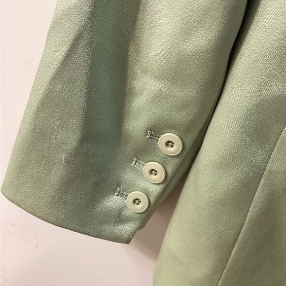 Alice + Olivia Denny Satin Crepe Blazer Jacket Green NWT Size 8 - Picture 9 of 16